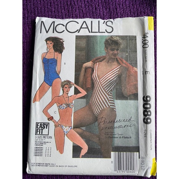 McCalls 9089 swimming suit bikini pattern size 8 10 12 - Picture 1 of 6